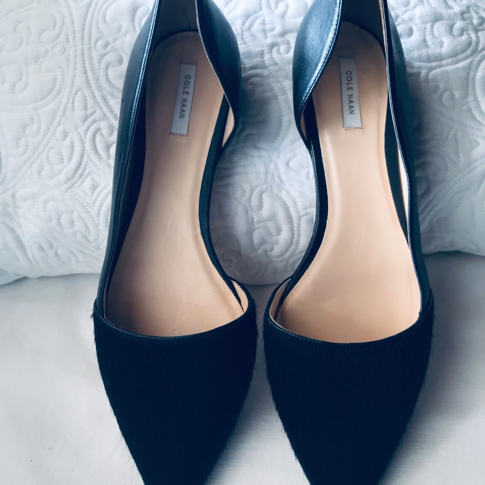 Cole Haan Black Amalia Flats Leather D’Orsay 10B EUC - Picture 9 of 16